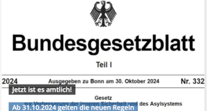 Ab 31.10.2024 gelten die neuen Regeln